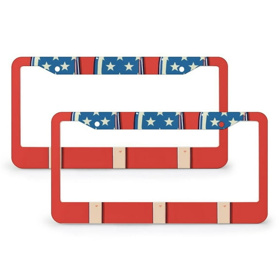 2 Pack 4th of July Popsicles Patriotic License Plate Frame Independence Day Memorial Day Personalized License Plate Frame Quality Aluminum 2 Holes Gift for Dad