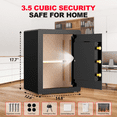 thumbnail image 2 of SYSENFO 3.5 Cuft Large Safe Box, Digital Keypad Home Security Safe With Fireproof Bag & Alarm System(Black), 2 of 10