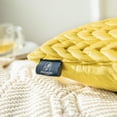 thumbnail image 3 of Phantoscope Quilted Velvet Braid Textured Pleated Decorative Throw Pillow Covers for Couch, 12" x 20", Yellow, 2 Pack, 3 of 5