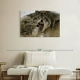 thumbnail image 2 of Elephant Stock Wolf Fight Wall Art - Horizontal Canvas Wall Art - Living Room Wall Decor - Animal Canvas - Gray And Brown Decor - 36" x 24", 2 of 8
