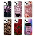 thumbnail image 3 of Waterfall Liquid Sparkling Flowing Sand Tpu Case For For Iphone 14 Plus 6.7 - Pink Flower, 3 of 8