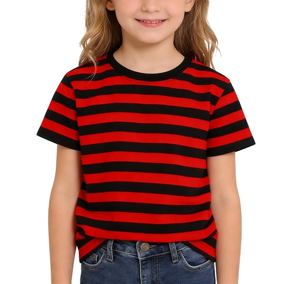 Byoo Tween Girls Stripe T Shirt Crew Neck Short Sleeve Breathable Lightweight Tee Comfy Pullover Top