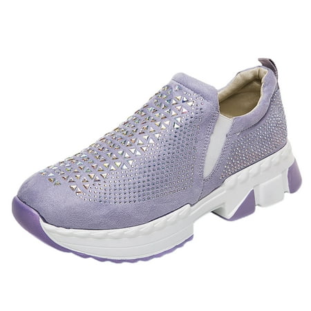 

Women S Breathable Rhinestone Sneakers Slip On Shoes Women Casual Shoes