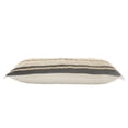 thumbnail image 2 of 14" X 36" Black Tan And Taupe Jute Striped Zippered Pillow, 2 of 2