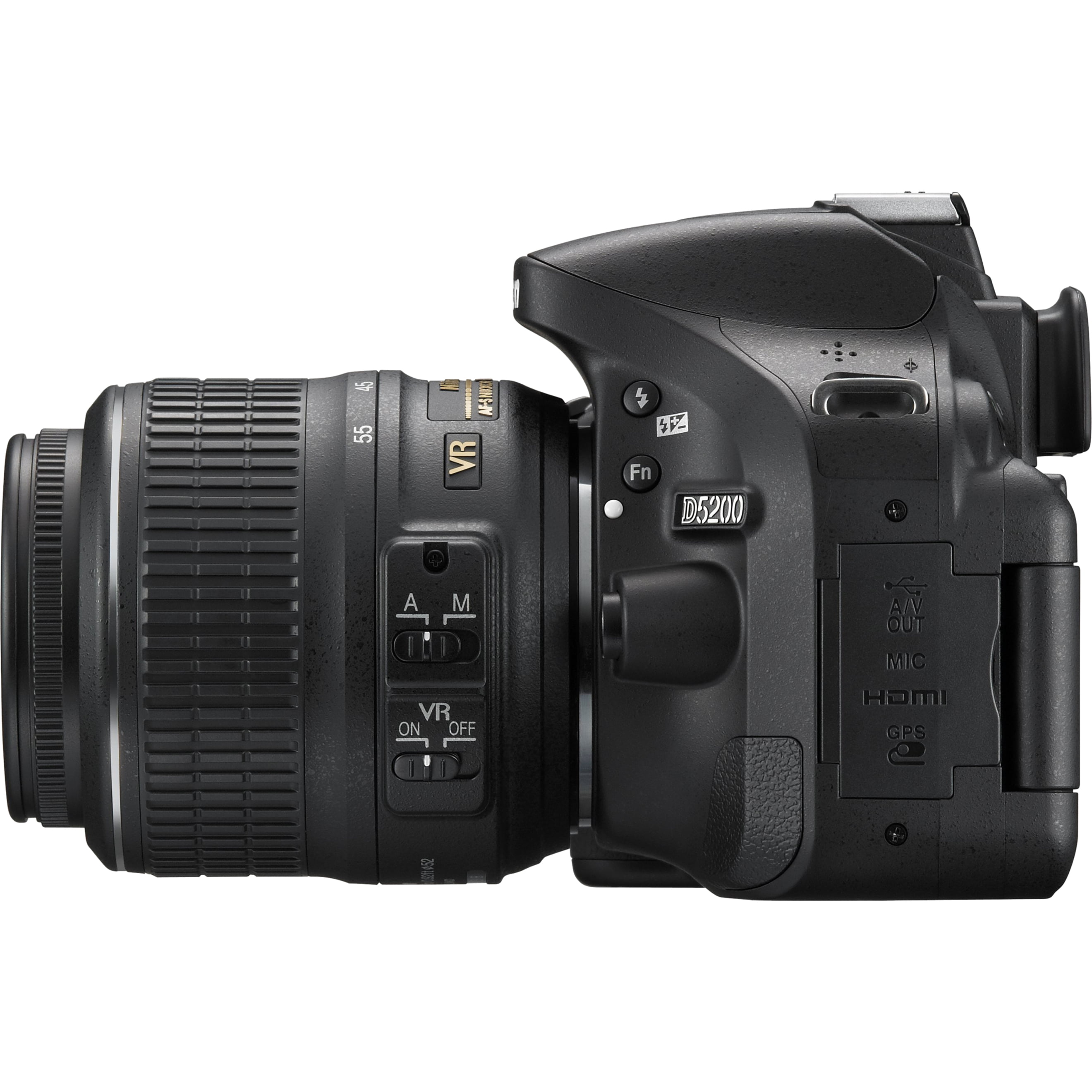Zonnig Verhandeling escaleren Nikon D5200 24.1 Megapixel Digital SLR Camera with Lens, 0.71", 2.17",  Black - Walmart.com