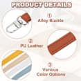 thumbnail image 3 of Uxcell 2 Pcs Metal PU Leather Purse Handle Strap Replacement for DIY Women Clutch Bag Handbags Brown 17 inch, 3 of 7