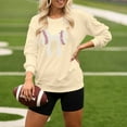thumbnail image 2 of HUITKMM Chandail Surdimensionné Femme Chandail à Capuchon Surdimensionné à Imprimé de Football pour Femmes – Chandail à Col Rond Décontracté 4002 TTTG, 2 of 4