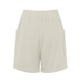 thumbnail image 5 of DHFJKG Women Summer Cotton Shorts Lightweight High Waisted Casual Elastic Waist Beach Shorts With Pockets Loose Fit Trendy Bottoms, 5 of 5