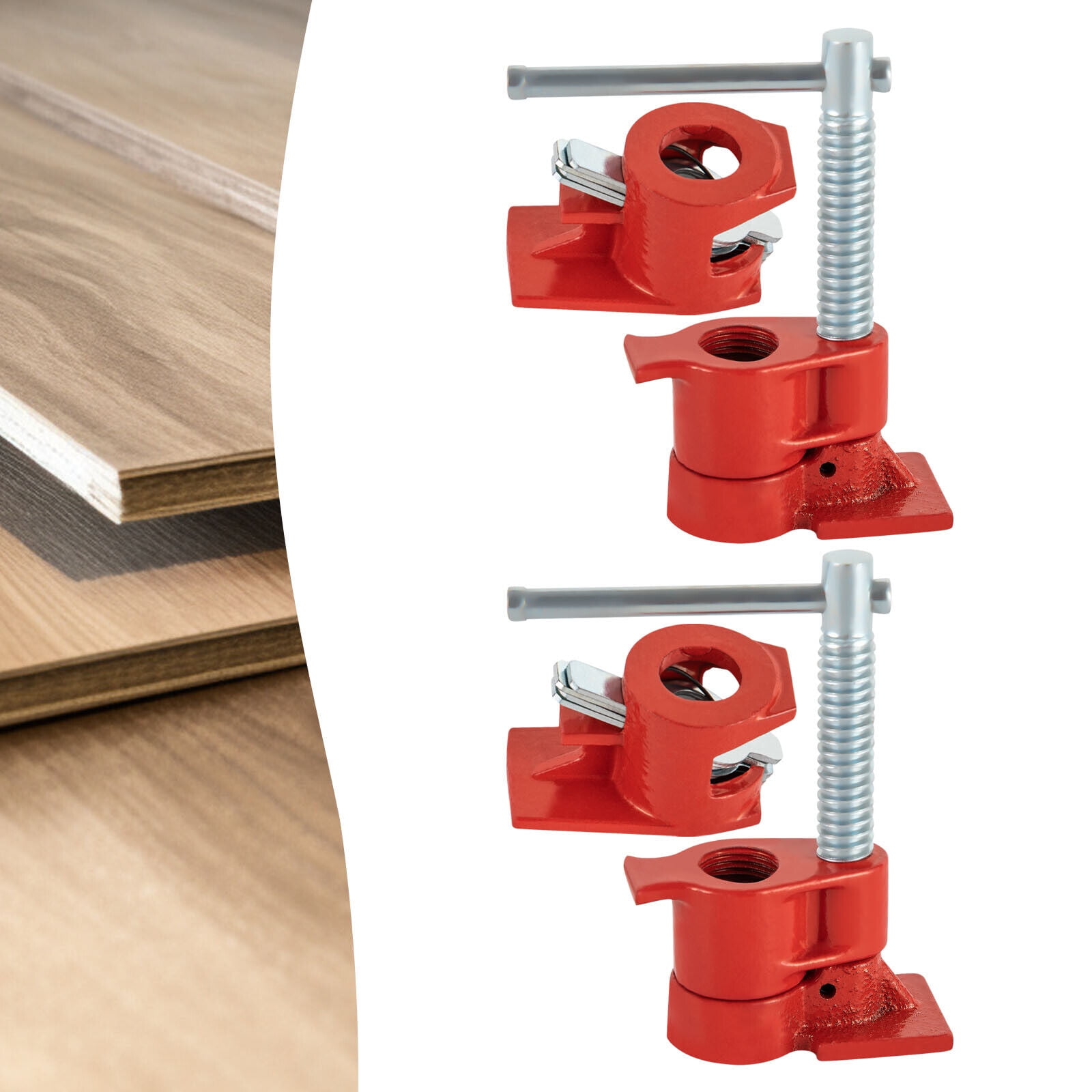 2PCS 1/2" Wood Gluing Pipe Clamps Set for Woodworking, Pipe Clips Clamping Tool