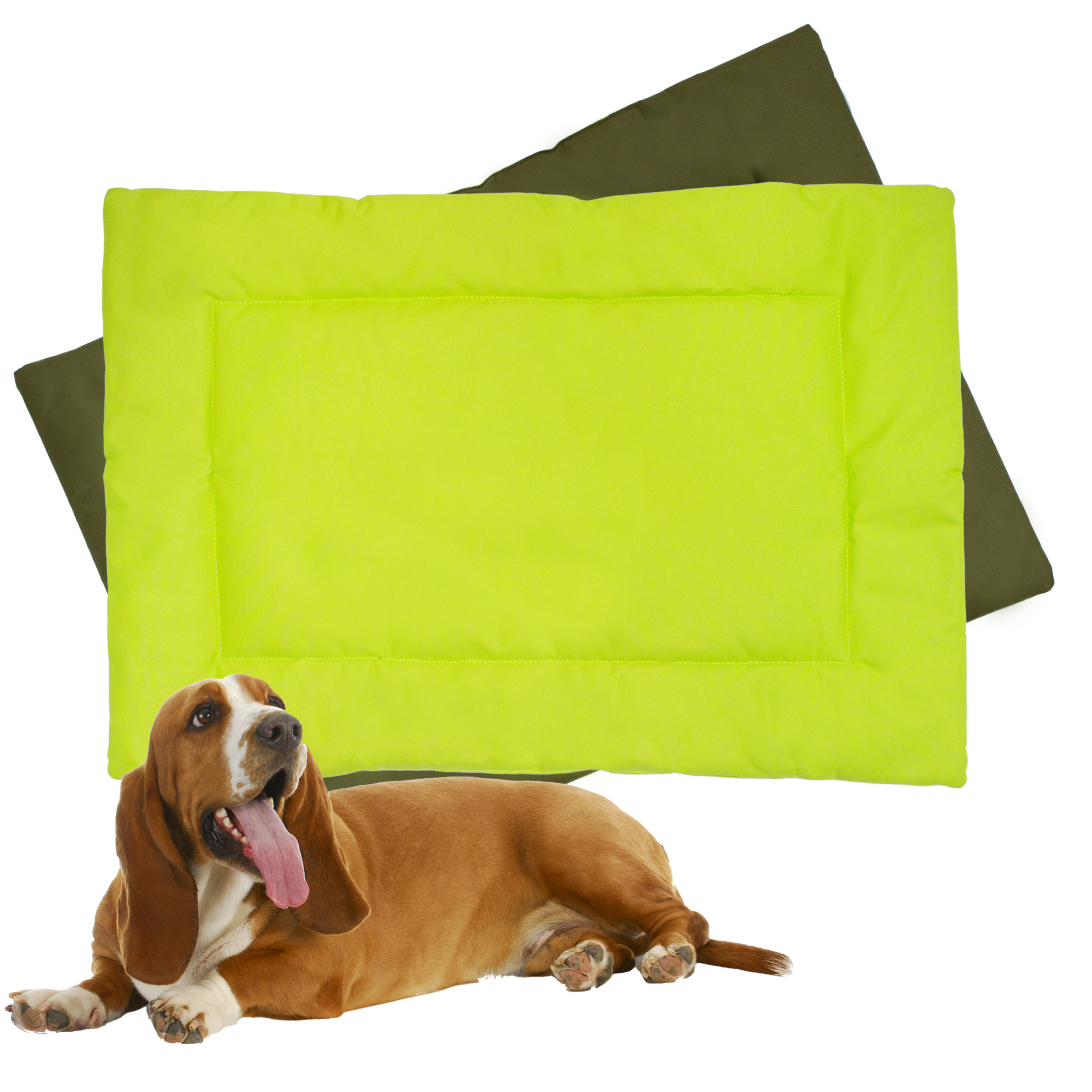 Downtown Pet Supply Dog Crate Mat, Waterproof Pet Bed, Dark/Light Green, M