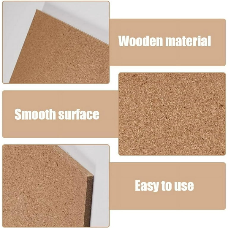 MDF Wood Boards for Crafts 7.8x11.8in Rectangle Medium Density