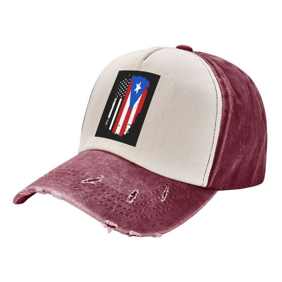 America Puerto-Rico Flag Distressed Baseball Cap Dad Hats for Men Women Vintage Trucker Hat Low Profile Ball Caps