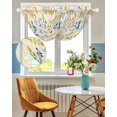 thumbnail image 3 of Blue Yellow Spring Floral Sheer Waterfall Valance Curtains for Window, Summer Blooms Botanicals Rod Pocket Sheer Topper Swag Curtains for Living Room, Kitchen 38.5"W x 47.2"L, 1 Panel, 3 of 7