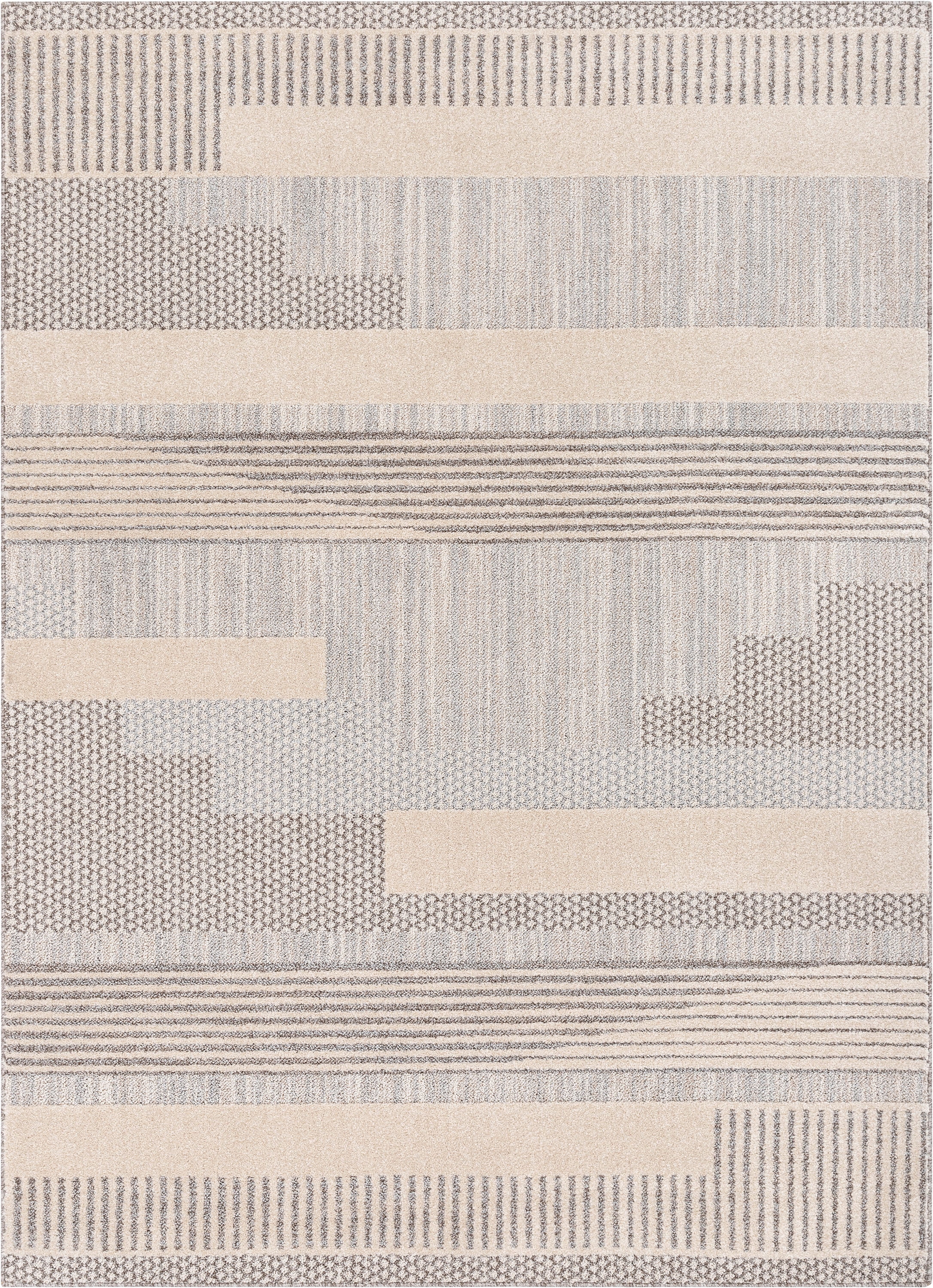 Well Woven Harlow Briar Contemporary Geometric Abstract Beige 3'11" x 5'3" Area Rug