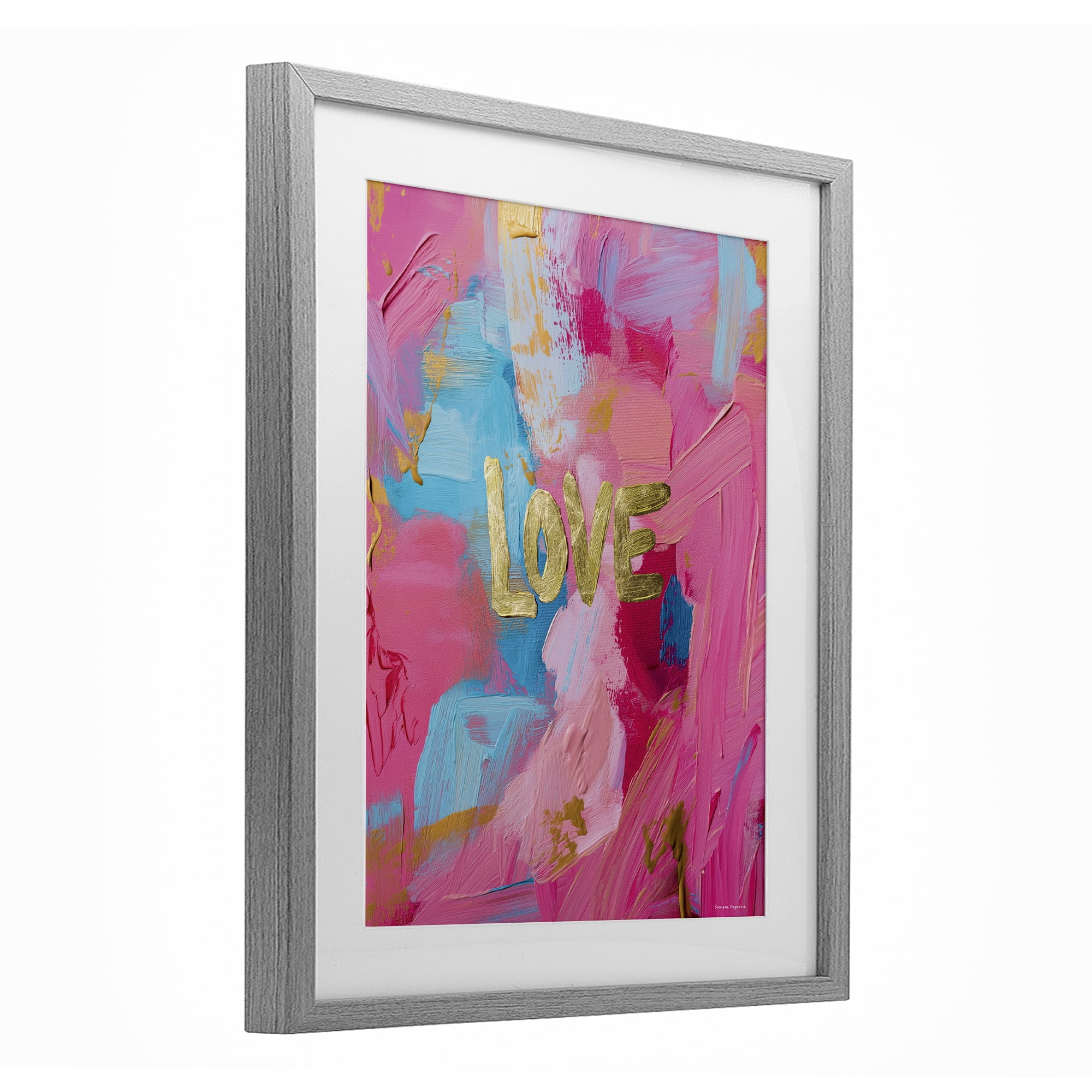 Stupell Industries Glam Love In Motion Gray Framed Print Under Glass, design by Svetlana Aleynikova