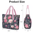 thumbnail image 3 of Tote Bag for Women - Pioneer Flower Shoulder Bag - Large Utility Work Duffle Bag with Zipper Handbag for Travel, Work, Sprots, 3 of 5