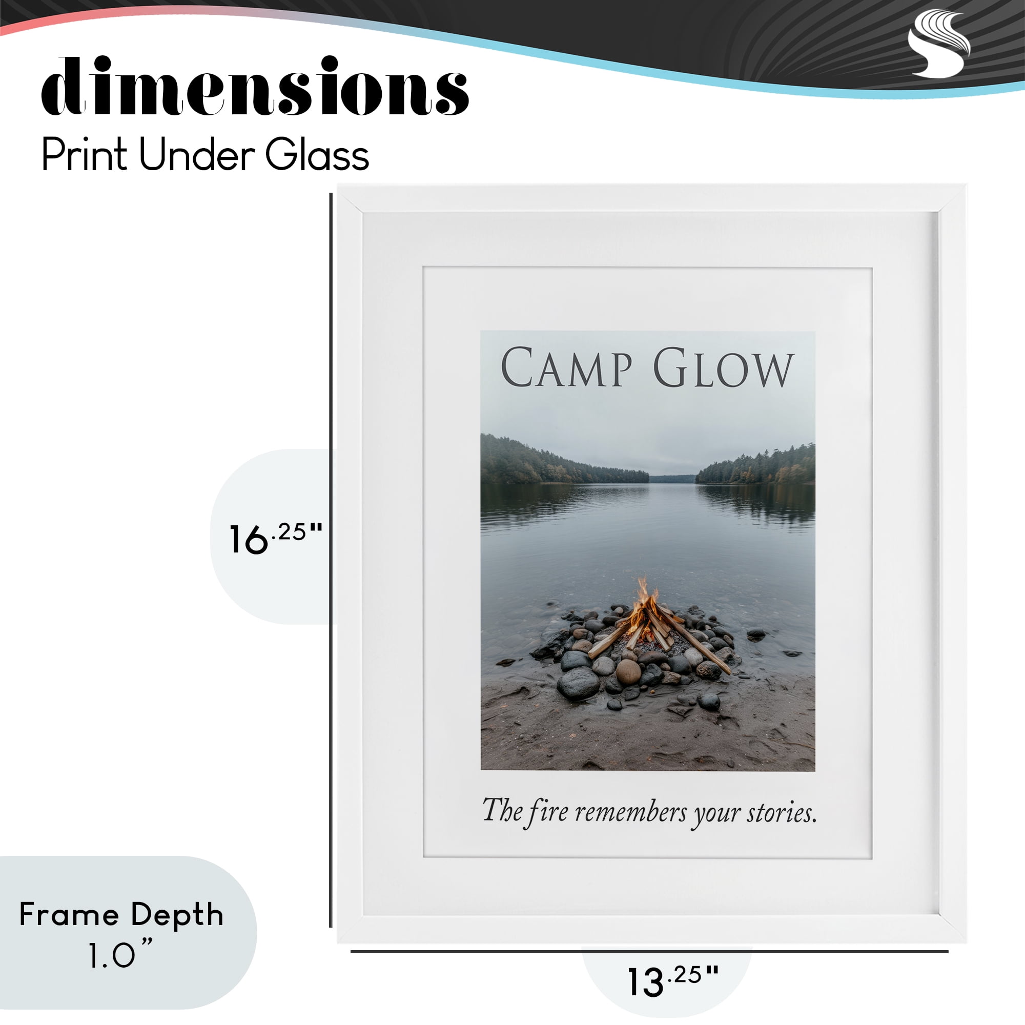 Stupell Industries Fire Remembers Your Stories White Framed Print Under Glass, design by A Barefoot Stylist