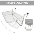 thumbnail image 4 of Adjustable Balcony Hanging Railing Table, White Metal Outdoor Hanging Desk for Patio & Deck, 3-Level Height & Rail Width Adjustment, Small Space Serving Table, 23.6" L x 22" W, 4 of 7