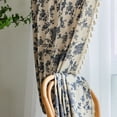 thumbnail image 4 of Seasonwood Vintage Rose Curtains for Dining Room Living Room, Semi-Blackout Linen Rod Pocket Curtains,Beige,52" x 72", 4 of 7