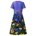 thumbnail image 4 of Gvmfive Women Summer Boho Floral Dress Short Sleeve Casual Midi Sundress, 4 of 4