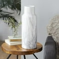 thumbnail image 2 of DecMode 15" Faux Marble White Ceramic Vase, 2 of 6