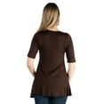 thumbnail image 3 of 24seven Comfort Apparel Elbow Sleeve Maternity Swing Tunic Top, 3 of 4