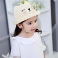 thumbnail image 5 of lnmuld Girls Bear Sun Hat Wide Brim UPF 50+ Summer Beach Outdoor Cap for Toddlers Kids Size:12-24 Months, 5 of 9