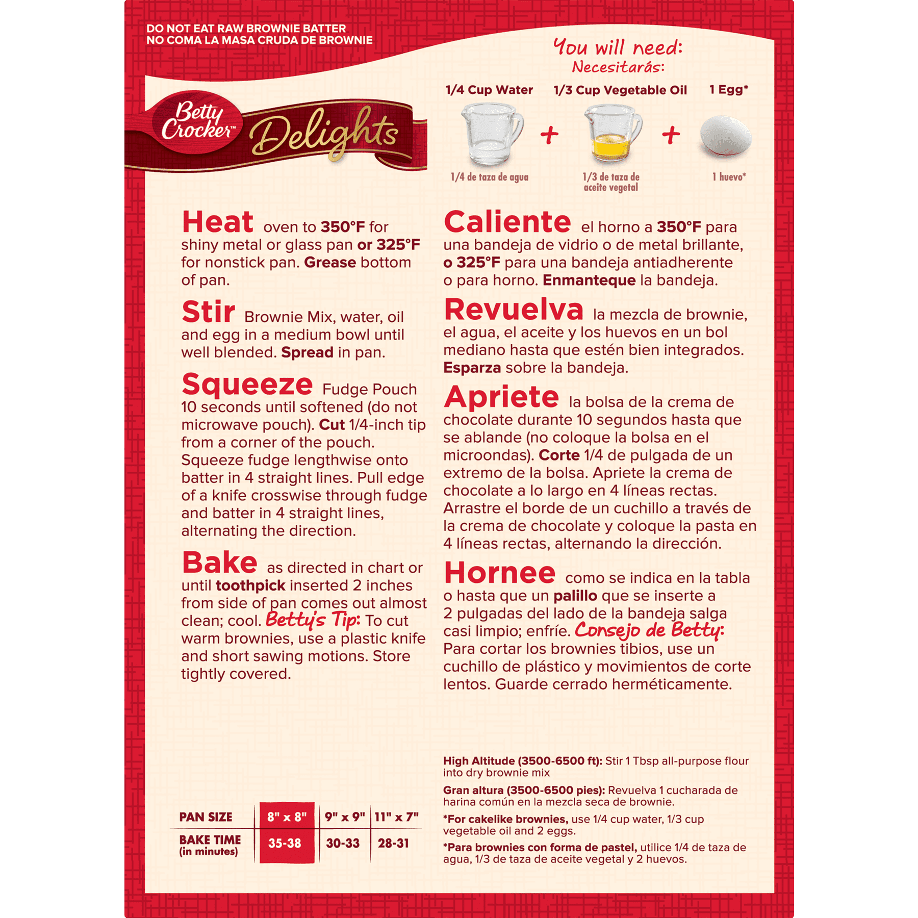 betty crocker fudge brownie mix directions