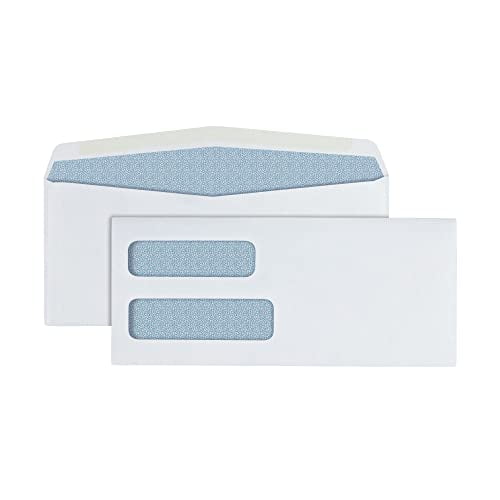 Office Depot Double-Window Envelopes, #10 (4 1/8in. x 9 1/2in.), White, Gummed, Box Of 500, 12018