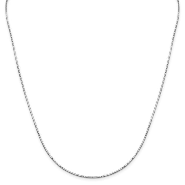 925 Sterling Silver 1.25mm Mirror Box Chain Necklace Pendant Charm