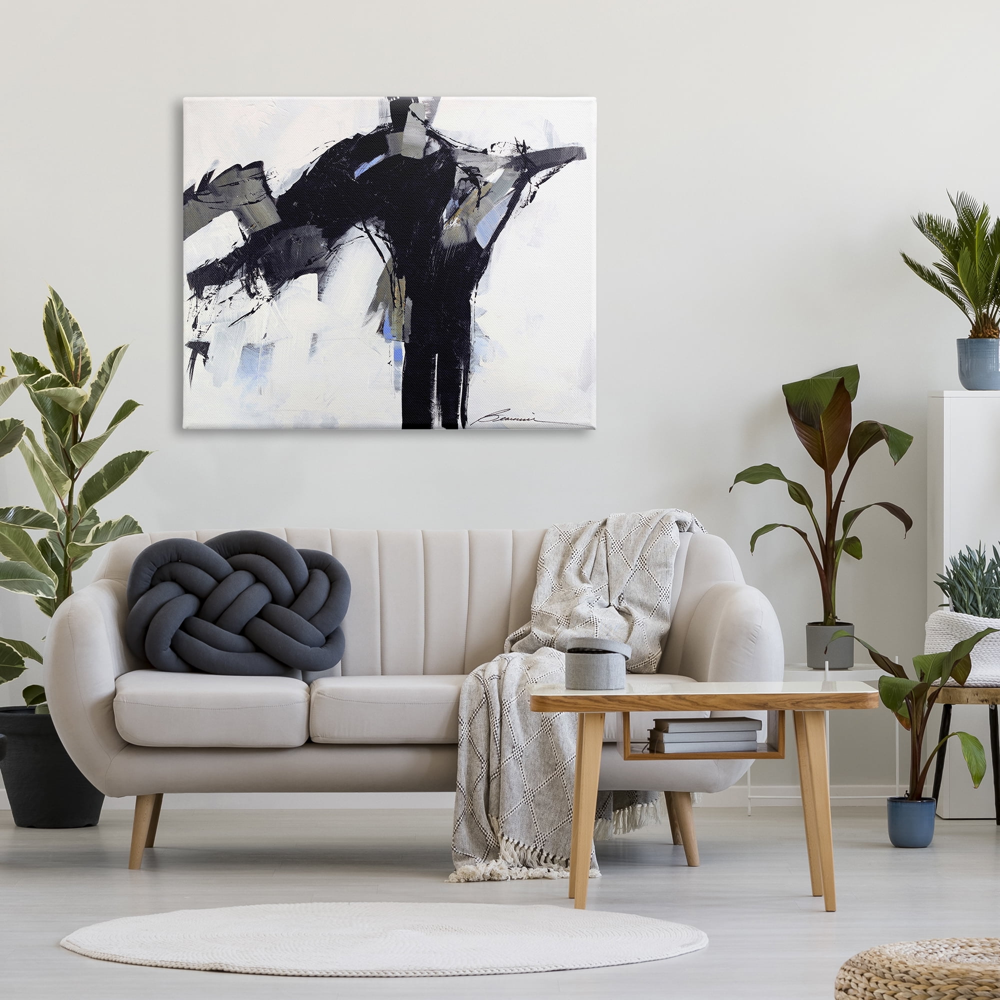 Stupell Industries Ink Drip Flat Brush Strokes Modern Industrial Design Painting Gallery Wrapped Canvas Print Wall Art, Design by Beau Wild