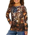 thumbnail image 3 of Garronmavis Deer Girls Long Sleeve T-Shirts Size 3-4 Versatile Flags Kids Basic Soft Long Sleeve Tees Top Stylish Maple Leaves Kids Crewneck T-Shirts Fall Tops for Young Girls, 3 of 7