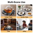 thumbnail image 2 of Black Rose Round 15 Inch Placemats Set of 8, Vintage Pastoral Botanical Floral Leaves Vines HeatResistant Non Slip Place Mats for Dining Table, Wipeable Braided Kitchen Table Mats for Housewarming, 2 of 9