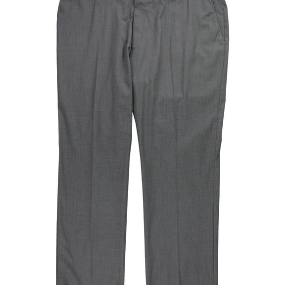 Tommy Hilfiger Mens Twill Stretch Dress Pant Slacks, Grey, 42W x 32L