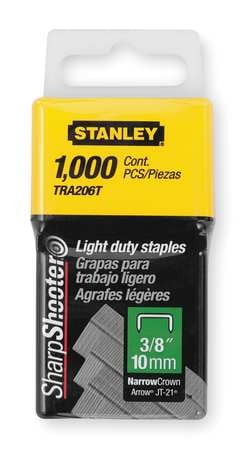 Stanley TRA708T Sharpshooter 1/2-Inch Leg Length Staples Steel 1000 Count 