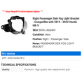thumbnail image 2 of Right Passenger Side Fog Light Bracket - Compatible with 2019 - 2022 Honda HR-V 2020 2021, 2 of 2