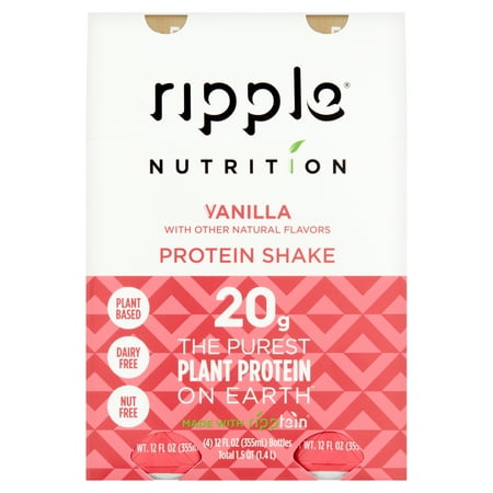 Ripple Nutrition Vanilla Protein Shake, 12 fl oz, 4 count