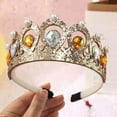 thumbnail image 1 of Tiaras de princesa Yotijar Accesorios para el cabello Tiara de cristal oro, 1 of 7
