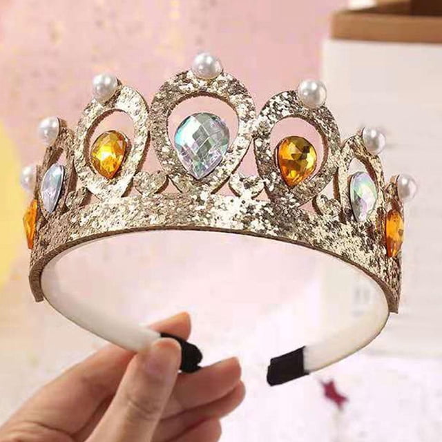 Tiaras de princesa Yotijar Accesorios para el cabello Tiara de cristal oro