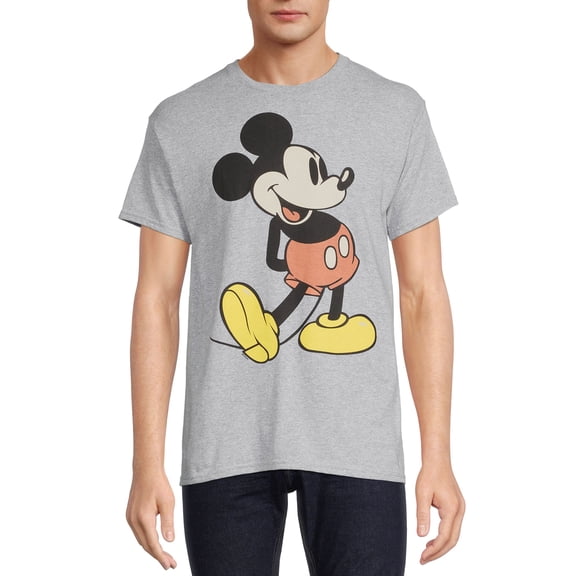Disney Men's Mickey Mouse Hang Graphic Tee with Short Sleeves