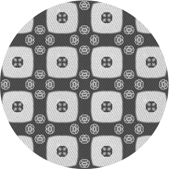 Ahgly Company Machine Washable Indoor Round Transitional Grey Gray Area Rugs, 7' Round