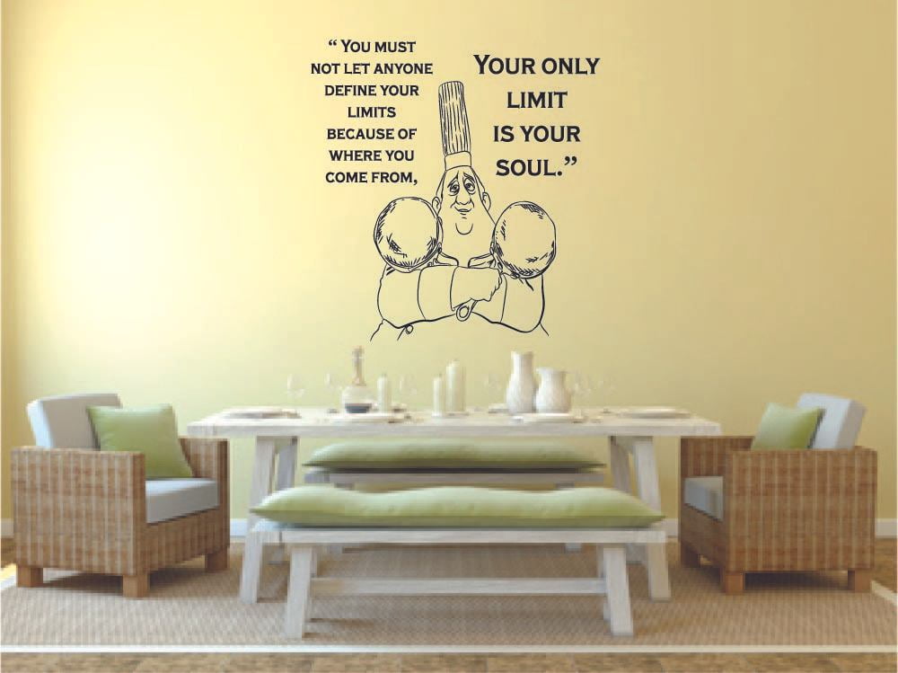 Gusteau Ratatouille Quote Disney Cartoon Quotes Wall Sticker Art Decal for Girls Boys Room Bedroom Nursery Kindergarten House Fun Home Decor Stickers Wall Art Vinyl Decoration Size (40x40 inch)