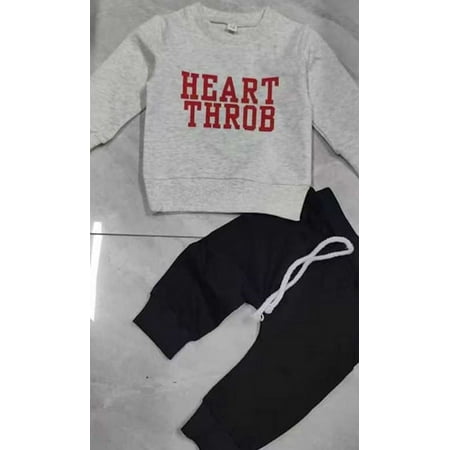 

Mioliknya Baby Boys Pants Set Long Sleeve Letters Print Sweatshirt Sweatpants