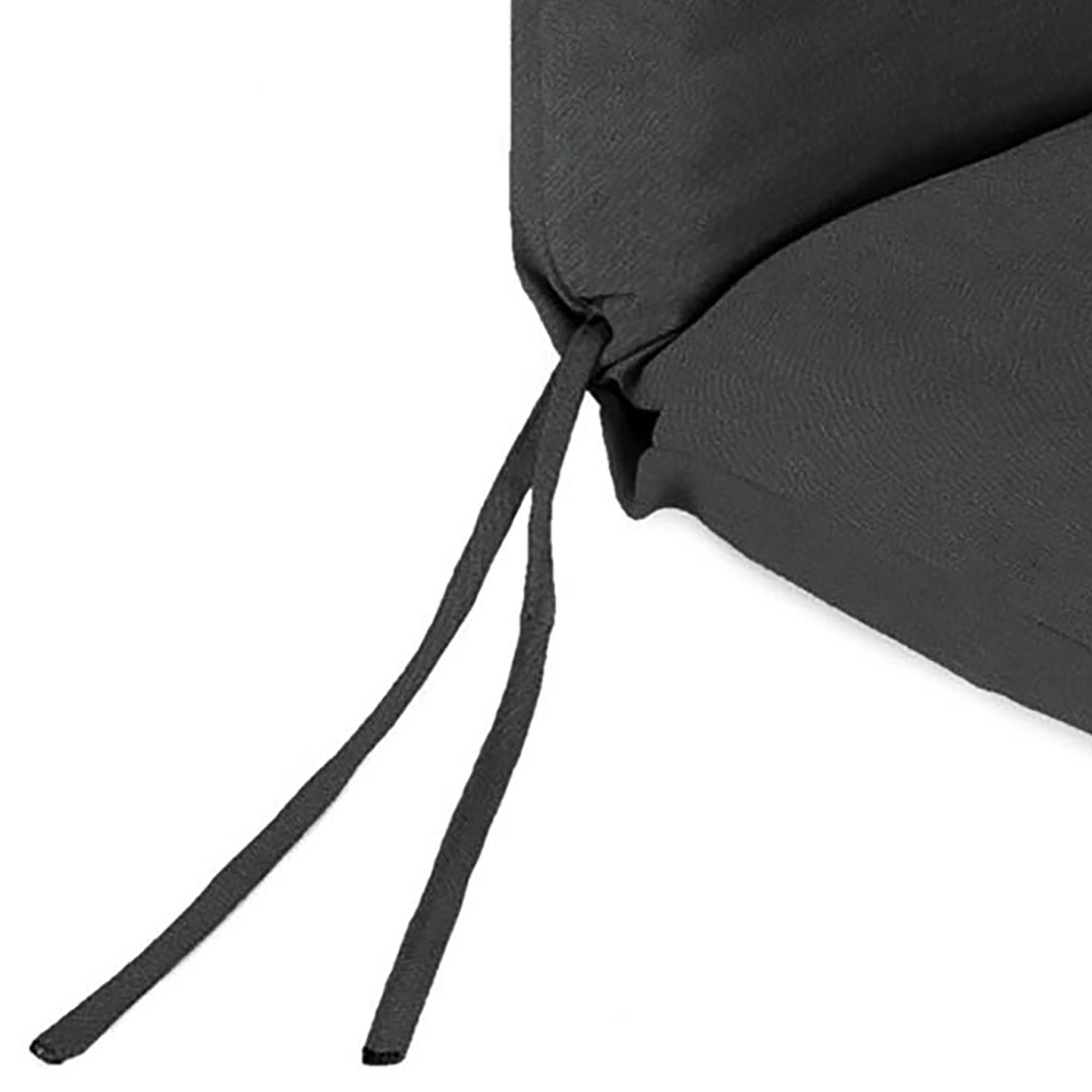 Jordan Manufacturing 45.5" x 23"Canvas Charcoal Solid Rectangular Outdoor Chair Cushion with Ties
