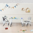 thumbnail image 2 of Toddler Table and 2 Chairs Set, Height Adjustable Kids Table and Chair Set, 31.5''L x 23.6''W, Marble Pattern & Graffiti Desktop, Children Multi-Activity Table for Home/Daycare/Classroom, 2 of 7