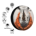 thumbnail image 4 of Wukai Polka Dot Rhino Welcome Print Spare Tire Cover for RV Trailer,Waterproof PVC Faux Leather Wheel Cover Fit for Truck,Trailer,RV,SUV,Camper and Most Vehicle-15 inch, 4 of 6