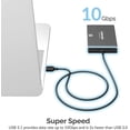 thumbnail image 4 of Sabrent USB 3.1 (Type-A) to SSD / 2.5-Inch SATA Hard Drive Adapter [Optimized for SSD, Support UASP SATA III] (EC-SS31), 4 of 9