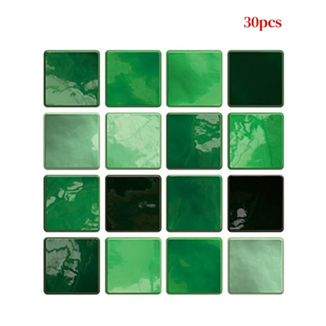 Injueey 30 Uds pegatinas para azulejos de cocina DIY impermeable baño pared 3D calcomanías autoadhesivas decoración del hogar MSC065 Type3 NO3 Injueey HA001828-06