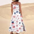 thumbnail image 4 of Women's Lightweight Sleeveless Sundress, Patriotic Print Design with Pockets, Loose Fit Beach Dress for Summer Vacations and Casual Events,White XL, 4 of 4