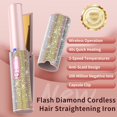 thumbnail image 2 of Cordless Hair Straightener for Women,2 in 1 Diamond Hair Straightener and Curler with Fast Heating and Adjustable Temp 338°F-410°F, Straightener Flat Iron for Travel & Home,Colored, 2 of 9